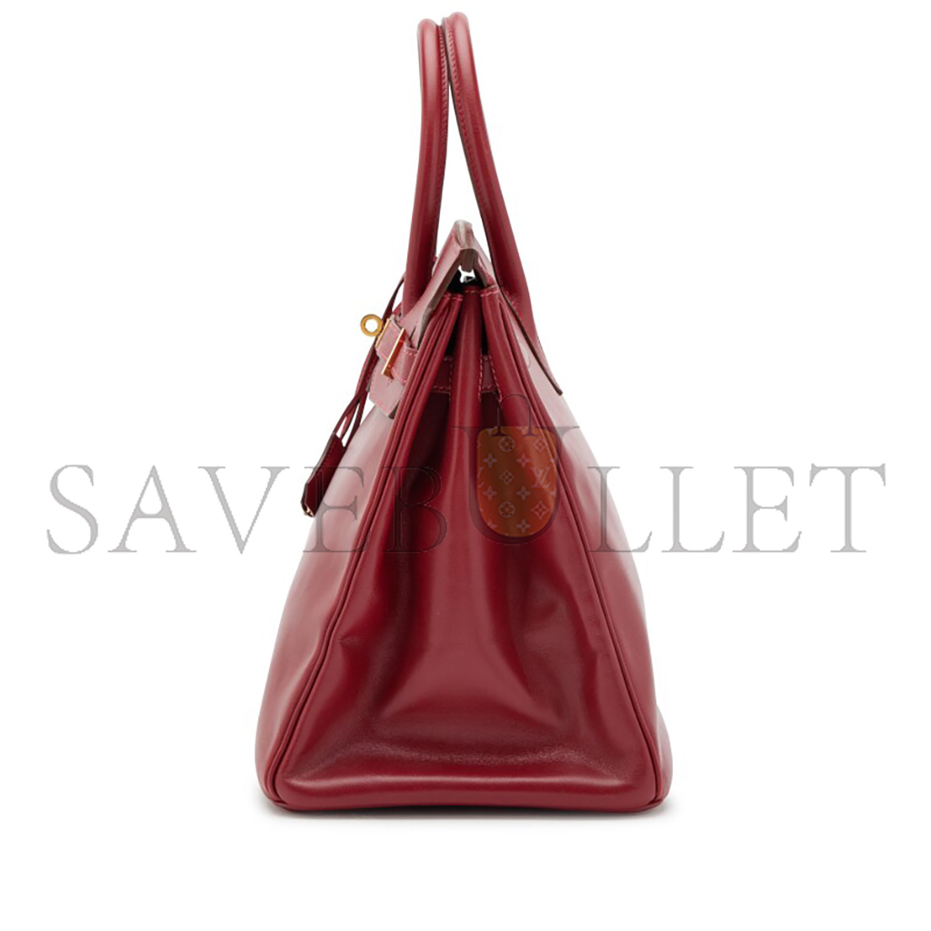 H**mes birkin 30 box leather red gold buckle h029281ck69 (30*23*15cm)